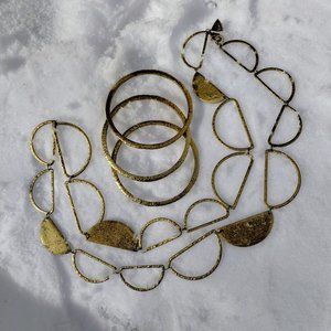 Silpada K&R Collection Half Moon necklace and Bangles